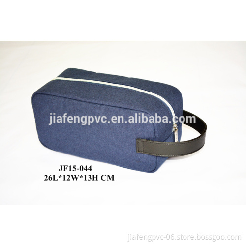 Audit factory blue polyester man cosmetic bag